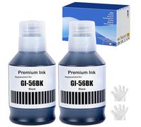 GI-56 GI56 Tinta Compatible con Canon GI56 56 Cartucho de tinta Multipack compatible para impresora MAXIFY GX7050 GX6050 GX5050 GX4050 GX3050 Impresora 6000 páginas (negro x 2)