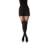 Gi&Gi Medias 40-80 deniers con tobillo de algodón para mujer con efecto midi, para las piernas al primer plano (FR/ES, Alfa/letras, TG, Talla normal, Talla normal, NEGRO D)