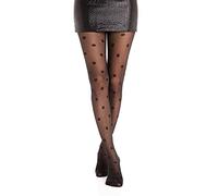 Gi&Gi Medias de mujer con lunares, 40 Denier, Medias transparentes para mujer, negras, Silueta N, 1289 (IT, Texto, L, XL, Regular, Regular, NEGRO)
