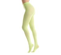 Gi&Gi Medias de mujer opacas de invierno de microfibra 3D, medias de cintura alta reforzadas, 120 denier, n.º 1274, de colores, verde lima, S/M