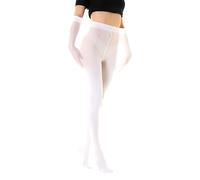 Gi&Gi Medias de mujer opacas de invierno de microfibra 3D, medias de cintura alta reforzadas, 120 denier, n.º 1274, de colores, Color blanco., Large-X-Large