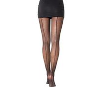 Gi&Gi pantis estampados,Pantis Transparentes de 40 Deniers con Topos Integral N.1303 (L/XL, negro)