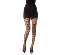 Gi&Gi WE WILL ROCK YOU - Medias de moda para mujer 40Den fabricadas en Italia N.1627, Negro , S