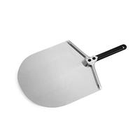 Gi.Metal Pala para pizza corta de aluminio anodizado (mango de 25 cm, cabeza de 30 cm) - Línea Amica, certificada para uso alimentario, ideal para el horno de casa, 100% Made in Italy