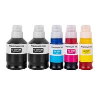 GI50 Tinta Compatible con Canon GI-50 Botella de Tinta Multipack para Pixma G1520 G1560 G2520 G2560 G3520 G3560 G1530 G2570 G4570 G3570 G5050 G6050 G7050 GM2050 GM4050(5 Pack 2BK/C/M/Y)