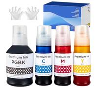 GI51 Tinta Compatible con Canon GI-51 Botella de Tinta Multipack para Pixma G1520 G1560 G2520 G2560 G3520 G3560 G1530 G2570 G4570 G3570 G5050 G6050 G7050 GM2050 GM4050(4 Pack BK/C/M/Y)