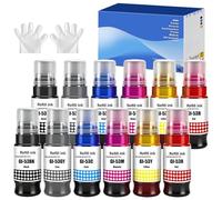 GI53 GI-53 Botella de Tinta Compatible Reemplazo para Canon GI53 GI-53 Multipack de Tinta, Compatible para Canon PIXMA G650 G550 (12-Pack, 2 Negro/ 2 Cian/ 2 Magenta/ 2 Amarillo/ 2 Rojo/ 2 Gris)