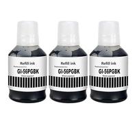 GI56 Pigmento Tinta Compatible con Canon GI-56 56 Cartucho de Tinta Multipack para MAXIFY GX7050 GX6050 GX5050 GX4050 GX3050（3 Pack, 3 x Negro）
