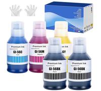 GI56 Tinta Compatible con Canon GI-56 GI 56 Botella de Tinta Multipack para MAXIFY GX7050 GX6050 GX5050 GX4050 GX3050 Drucker 7700 Seiten (4 Pack BK/C/M/Y)