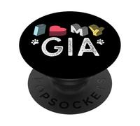 Gia Personalizado Perro Nombre Gia Pet Lover PopSockets PopGrip Adhesivo