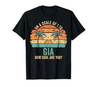 GIA Personalized Name Cute Retro Girls Groovy Birthday Camiseta