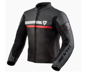 Giacca De Moto Invernale Revit Mile Sfoderable De Piel Negro Y Rojo Talla 50