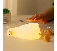 GIACOMO Lampara Pato, Luz Nocturna Infantil de Silicona, USB Recargable LED Táctil Lámpara, Brillo Ajustable y Temporizador Luz de Noche para Niños, regalos para niños,Regalos de Cumpleaños Navidad