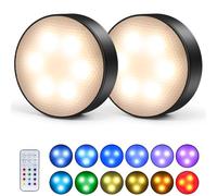 GIACOMO Luces LED Pilas 13 color, Luz Armario con Control Remoto y Adhesiva LED Cocina Bajo Mueble, Luces de Colores Regulables con para Estanterías, Alacenas, Vitrinas