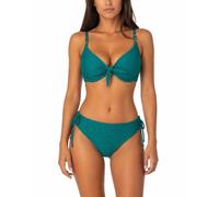 Giadamarina Bikini mujer Top con aros y nudo central - Slip doble cara ajustable en altura Made in Italy, Verde, 52