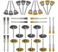 GIAK Cepillo de Alambre cepillo Metalico Mini Acero Inoxidable latón Juego de Cepillos de Alambre 36 piezas Herramientas de Pulido y Iimpieza para Bricolaje lijado limpieza Descalcificación