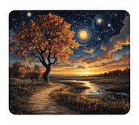 Giallo Tappetino Mouse Piccolo 250x200x3mm, Tappetino Scrivania con Bordo Cucito, Mousepad Impermeabile e Antiscivolo, Pratica e Facile da Pulire, Accessori Gaming, Regalo Uomo, Cielo Stellato T-8730