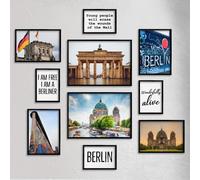 Giallobus - Conjunto de 10 carteles de pared - Colección de la ciudad de Berlín - Papel estucado - | 2 x A3 42x30cm | 4 x A4 30x21cm | 4 x A5 21x15cm | - SIN MARCOS - Cuadros modernos salón