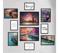 Giallobus - Conjunto de 10 carteles de pared - Colección de la ciudad de Venecia - Papel estucado - | 2 x A3 42x30cm | 4 x A4 30x21cm | 4 x A5 21x15cm | - SIN MARCOS - Cuadros modernos salón