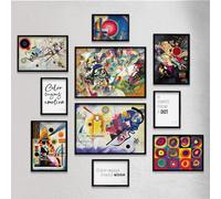 Giallobus - Conjunto de 10 carteles de pared - Vassily Kandinsky - Colección Kandinsky 1 - Papel estucado - | 2 x A3 42x30cm | 4 x A4 30x21cm | 4 x A5 21x15cm | - SIN MARCOS - Cuadros modernos salón