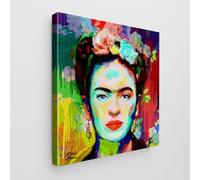 Giallobus - Cuadro - Art Pop Art - Lienzo estándar - 100L x 100l cm - 01 - Frida - Listo para colgar - Cuadros modernos