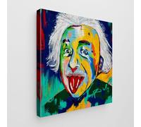 Giallobus - Cuadro - Art Pop Art - Lienzo estándar - 100L x 100l cm - 03 - Einstein - Listo para colgar - Cuadros modernos