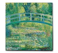 Giallobus - Cuadro - Claude Monet - El Estanque de los nenúfares - Lienzo con Marco estándar - 100x100 - Listo para Colgar - Cuadros Modernos para el hogar