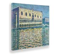 Giallobus - Cuadro - Claude Monet - Palacio Ducal Venecia - Lienzo con Marco estándar - 35x35 - Listo para Colgar - Cuadros Modernos para el hogar