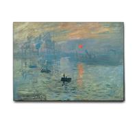 Giallobus - Cuadro - Claude Monet - Panorama del Atardecer sobre el mar - Lienzo con Marco estándar - 70x50 - Listo para Colgar - Cuadros Modernos para el hogar
