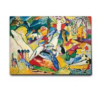 Giallobus - Cuadro - Vassily Kandinsky - Boceto de composición 2 - Lienzo con marco estándar - 100x70 - Listo para colgar - Cuadros modernos para el hogar