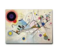 Giallobus - Cuadro - Vassily Kandinsky - Composición No. 8 - Lienzo con marco estándar - 140L x 100l cm - Listo para colgar - Cuadros modernos