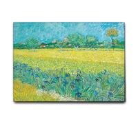 Giallobus - Cuadro - Vincent Van Gogh - Campo con lirios cerca de Arles - Lienzo con marco estándar - 140L x 100l cm - Listo para colgar - Cuadros modernos para el hogar