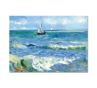 Giallobus - Cuadro - Vincent Van Gogh - El mar en Les Saintes Maries - Vidrio acrílico - 100L x 70l cm - Listo para colgar - Cuadros modernos para el hogar