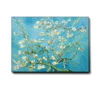 Giallobus - Cuadro - Vincent Van Gogh - Flores de almendro - Lona Telar Premium Alto Espesor - 70L x 50l cm - Listo para colgar - Cuadros modernos para el hogar