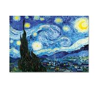 Giallobus - Cuadro - Vincent Van Gogh - Noche estrellada - Vidrio acrílico - 70x50 - Listo para colgar - Cuadros modernos para el hogar