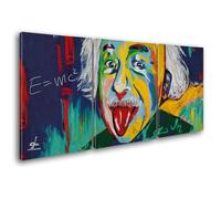 Giallobus - Cuadros de Gran Formato XXL - Arte Pop - Einstein - Lienzo - 308x140cm | 3pcs. x 100x140cm - Cuadros Modernos