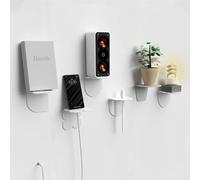 Giallobus - Estantes de Pared - Fly - Vidrio acrílico + Cinta Adhesiva Doble Cara - 10L x 10l cm - 01 - White Color - Kit 6 - Incluye Montaje rápido Adhesivo o Tornillos