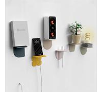 Giallobus - Estantes de Pared - Fly - Vidrio acrílico + Cinta Adhesiva Doble Cara - 10L x 10l cm - 05 - Multicolor - Kit 6 - Incluye Montaje rápido Adhesivo o Tornillos