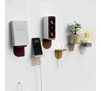 Giallobus - Estantes de Pared - Fly - Vidrio acrílico + Cinta Adhesiva Doble Cara - 10L x 10l cm - 06 - Multicolor - Kit 6 - Incluye Montaje rápido Adhesivo o Tornillos