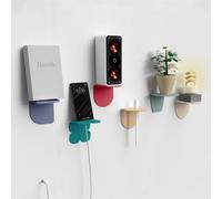 Giallobus - Estantes de Pared - Fly - Vidrio acrílico + Cinta Adhesiva Doble Cara - 10L x 10l cm - 07 - Multicolor - Kit 6 - Incluye Montaje rápido Adhesivo o Tornillos