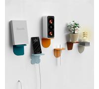 Giallobus - Estantes de Pared - Fly - Vidrio acrílico + Cinta Adhesiva Doble Cara - 10L x 10l cm - 08 - Multicolor - Kit 6 - Incluye Montaje rápido Adhesivo o Tornillos