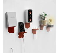 Giallobus - Estantes de Pared - Fly - Vidrio acrílico + Cinta Adhesiva Doble Cara - 10L x 10l cm - 12 - Multicolor - Kit 6 - Incluye Montaje rápido Adhesivo o Tornillos