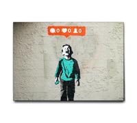 Giallobus Giallo Bus - Cuadro - Prensa sobre Tela Canvas - Banksy - Bimbo CHE PIANGE - 50 x 70 CM