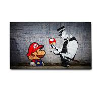 Giallobus GIALLO BUS - CUADRO - PRENSA SOBRE TELA CANVAS - BANKSY - SUPERMARIO - 80 x 140 CM