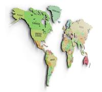 Giallobus - MAPA DEL MUNDO - INDUSTRIAL - MAPA POLÍTICO - DECORACIÓN PARED DE MADERA MDF - 190X105 CM