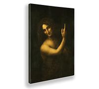 Giallobus - Pinturas - Leonardo Da Vinci - San Juan Bautista - Lienzo - 50x70 - Listo para Colgar - Cuadros Modernos para el hogar