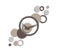 Giallobus - Reloj Geotime - Bubbles - Madera de MDF - Geotime - 07B_Slate - Reloj de Pared Moderno - Números Adhesivos 3D - Construcción Modular