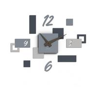 Giallobus - Reloj Geotime - Stone - Madera de MDF - Geotime - 06S_Hurricane - Reloj de Pared Moderno - Números Adhesivos 3D - Construcción Modular