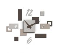 Giallobus - Reloj Geotime - Stone - Madera de MDF - Geotime - 12S_Concrete - Reloj de Pared Moderno - Números Adhesivos 3D - Construcción Modular