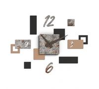 Giallobus - Reloj Geotime - Stone - Madera de MDF - Geotime - 15S_Forge - Reloj de Pared Moderno - Números Adhesivos 3D - Construcción Modular